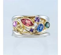 XJruixi Femmes Cristal Quartz Anneau Thérapie Anneau Quartz Cristal Pour La Perte de Poids Drainage Lymphatique Anneaux de Thérapie Magnétique