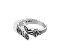 XJruixi LIVVY Color plata moda personalidad diablo alas de ángel anillo de abrazo para Mujeres Hombres moda Retro abierto ajustable joyería al por mayor