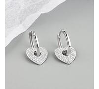 XJruixi Silver Color Love Heart Shape Earrings for Women Zircon Luxury Elegant Wedding Engagement Jewelry Gift