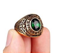 XJruixi Stainless Steel Men Rings Rhinestone United States Army Punk Hip Hop for Biker Male Boyfriend Jewelry Creativity Gift Wholesale