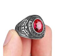 XJruixi Stainless Steel Men Rings Rhinestone United States Army Punk Hip Hop for Biker Male Boyfriend Jewelry Creativity Gift Wholesale