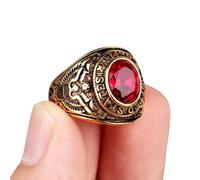 XJruixi Stainless Steel Men Rings Rhinestone United States Army Punk Hip Hop for Biker Male Boyfriend Jewelry Creativity Gift Wholesale