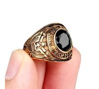 XJruixi Stainless Steel Men Rings Rhinestone United States Army Punk Hip Hop for Biker Male Boyfriend Jewelry Creativity Gift Wholesale