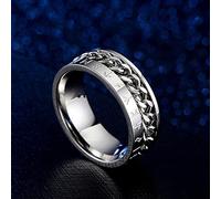 XJruixi Vintage Nordic Viking Rune Letter Ring Men Women Fashion Rotatable Punk Stainless Steel Chain Rings Jewelry Gift Wholesale