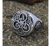 XJruixi Vintage Viking Odin Celtics Knot Trinity Ring Men Nordic Stainless Steel Viking Valknut Ring Fashion Knight Amulet Jewelry Gift