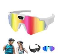 Xjrwac Gafas de béisbol con cámara, lentes POV 4K con cámara, transparentes, gran vista en primera persona, gafas inteligentes deportivas antirreflejos para actividades al aire libre (colorido, B)