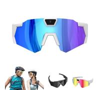 Xjrwac Gafas de béisbol con cámara, lentes POV 4K con cámara, transparentes, gran vista en primera persona, lentes inteligentes deportivos antirreflejos para actividades al aire libre (azul, B)