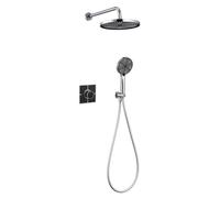 XJTNLB Columna Ducha de Pared Empotrado Ducha Lluvia Redonda de ABS