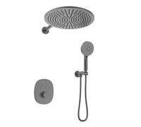 XJTNLB Columna Ducha Termostatica Empotrada Gris Pistola Duchas de Baño Empotradas Incluye Alcachofa de Ducha Efecto Lluvia