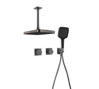 XJTNLB Conjunto de Ducha Empotrado con Ducha Empotrada Techo, Duchas de Baño Monomando Gris Pistola