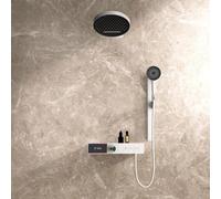 XJTNLB Conjunto Ducha Cascada con Barra 32 cm Duchas de Baño Empotrados, Columna Rociador Ducha Efecto Lluvia con Alcachofa,Blanco