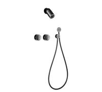 XJTNLB Ducha Empotrada Gris Gunmetal Rociador Ducha Led, con Alcachofa, Monomando, Sistema Empotrado