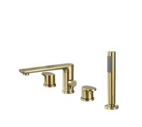 XJTNLB Grifo Bañera Grifo Ducha Monomando Oro Cepillado Giratorio 360° Mezclador Bañera on Ducha Extraíble