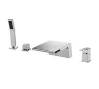 XJTNLB Grifo Bañera y Ducha Cascada Grifo Ducha Monomando Cromado Griferia Ducha para Borde de Bañera