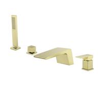 XJTNLB Grifo Bañera y Ducha Oro Cepillado Monomando Griferia de Bañera de Cascada on Ducha Extraíble Grifos Duchas de Baño Mono Mando