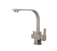 XJTNLB Grifo Cocina 3 Vias Osmosis Avena Grifo Cocina Mango Doble Giratorio a 360° Mezclador de Fregadero para Agua Potable