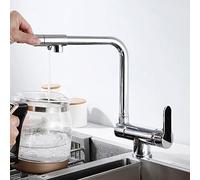 XJTNLB Grifo de Cocina con Osmosis Abatible Cromo Grifo Giratorio Filtro Agua Grifo Grifería para Fregadero de Cocina,B,Modo Singular
