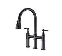 XJTNLB Grifo de Cocina con Rociador Extraíble 2 Modos Grifo Cuello de Cisne Giratorio en 360° Griferia Cocina Vintage Negro