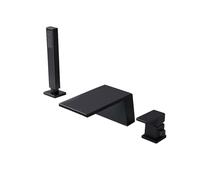 XJTNLB Grifo Ducha Grifo de Bañera Cascada Negro Mezclador Bañera Monomando on Ducha Extraíble