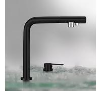 XJTNLB Grifo Osmosis Negro Grifo 3 Vias Osmosis Grifos de Cocina Fregadero Monomando Altura Ajustable Dos Salidas