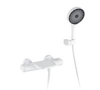 XJTNLB Grifo Termostatico Ducha para Bañera Blanco Griferia de Bañera de Cascada Grifo Monomando de Bañera con Caño Mezclador Agua Fría y Caliente