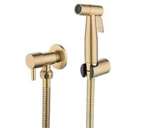 XJTNLB Grifo WC Bidet Oro Cepillado Duchas Higienicas para WC Grifos Monomando para Bidet Ducha Bidet Acero Inoxidable Grifo Bidet Portatil para Wc