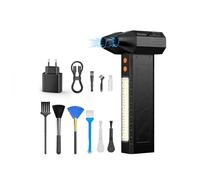 XJUGEZ Limpiador de Aire Comprimido de Doble Motor para PC, 4 Velocidades, Máximo 180 000 RPM * 2,Soplador de Aire Portátil Con Luz LED, Ideal para Aptops y Teclados