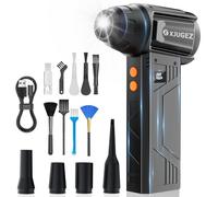 XJUGEZ Soplador de Polvo Eléctrico,180000RPM Mini Soplador de Aire Potente de 4 Velocidades,Aire Comprimido Limpieza PC,Laptop,Teclado,Casa y Auto con Kit Limpieza PC en Lugar de Spray Aire Comprimido