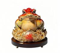 XJXFKDG Figura de rana de dinero Feng Shui con latón colorido, riqueza y buena suerte, perfecta para decoración del hogar, oficina y regalo de negocios (S)