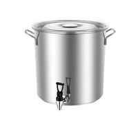 XJZHJXB Olla con Tapa Olla de Sopa con Grifo Acero Inoxidable Cubo de Vino 10-90L La Leche Puede Cacerola (Color : Silver, Size : 25 * 25cm(10L))
