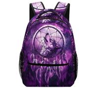 XKASKDFKE Arte de lobo aullandoee Escolares Niños Animal Morrals Calidad Resistencia Escuela Infantil Gran Capacidad Mujer & Hombre One Size