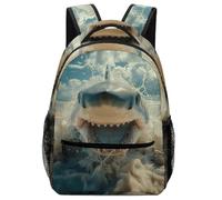 XKASKDFKE Tiburón feroz Hombre Animal Morrals Con Bolsillos Laterales Colegio Infantil Gran Capacidad Primaria Pequeña Guardería One Size