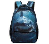 XKASKDFKE Tiburón feroz Niña Niño Animal Morrals Cómoda Versátil Universitaria Colegio Viaje Cámping Primaria De Estudiantes One Size