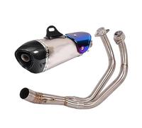 XKCMGSI Universal para Yoshimura Motocicleta Completo Escape Silenciador Slip On Link Pipe Escape Moto DB Killer para MT07 FZ07 R7 Silenciador de Escape(B)
