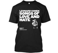 XKDSERTUTK ! Popular Leonard Cohen Songs of Love and Hate 50th Logo T-Shirt SIZEBlackM