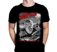 XKDSERTUTK The Wolf Man-Horror Movie T-Shirt Universal Monsters 1940'S Retro HORRORBlackXXL