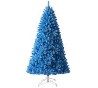 XKEDNMF Árbol de Agujas de Pino Realista, Base en Forma de Cruz, Material de PVC ecológico, Ideal for decoración de Interiores.(Blue-150cm/4.9ft)