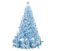 XKEDNMF Árbol de Navidad Azul con Luces, Incluye Adornos, Perfecto for la decoración del hogar.(4m/13ft)