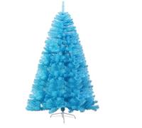 XKEDNMF Árbol de Navidad de Copa Plana/Puntiaguda, Base metálica Plegable, Ramas y Hojas Muy realistas, Ideal for hogares, Fiestas y centros comerciales.(Flathead,2.1m/7ft)