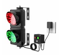 XKEDNMF Lente de 4 Pulgadas de diámetro, CA 110-240 V, luz de señal de Parada y Marcha, 2 Luces de semáforo Rojas y Verdes, Control por botón, Ideal for intersecciones, fábricas y escuelas.