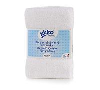 XKKO - Algodón orgánico - Toallas de rizo plegables predobladas (40 x 40 cm) - 2 unidades de color blanco.