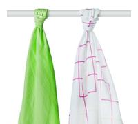 XKKO BMB bambú Toallas Cuadrados magentas y Cal teñido 90 x 100 cm (Juego de 2)