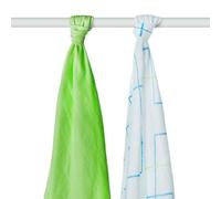 XKKO BMB bambú Toallas Squares Cyan y cal teñido 90 x 100 cm (juego de 2)