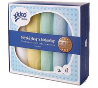 xkko Pañales de muselina de 70 x 70 cm, algodón orgánico, 5 unidades, colores pastel