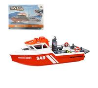 XKlemBauklode Barco de rescate a escala 1/32, mini modelo de jet sin escobillas de 2.4 G para diversión y aprendizaje de niños, barco de carreras de alta velocidad para piscinas y lagos, regalo