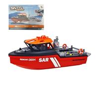 XKlemBauklode Barco de rescate a escala 1/32, mini modelo de jet sin escobillas de 2.4 G para diversión y aprendizaje de niños, barco de carreras de alta velocidad para piscinas y lagos, regalo