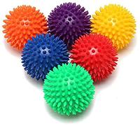 XKONG Bola de masaje duro Spiky, Bola de masaje Spiky, rodillo de masaje Spike, 6 rodillo de masaje Spike sólido para la fascitis plantar, terapia del punto de disparo, ejercicio (9CM)