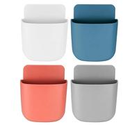 XKQYX Organizador de Control Remoto Adhesivo de 4 Piezas, Caja de Almacenamiento de Pared, Soporte para Teléfono para Uso en Hogar y Oficina - 4 Colores