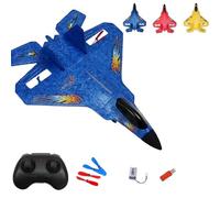 XKrmp 2.4GHz 2CH RC Glider: Outdoor RC Glider for Grass, Crash Proof Plane, Auto-Balance Gyro & Simple Controls - Easy to Fly for Beginners (Blue)