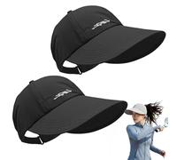 XKrmp 2-Pack UPF 50+ Sun Protection Baseball Hat, Ponytail Friendly Open-Top Visor, UV Wide Brim Quick-Dry Cap for Men Women (J)